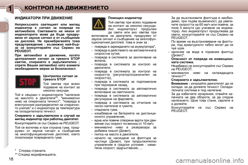 Peugeot 307 2007  Ръководство за експлоатация (in Bulgarian) �1�8
Bd>BaWiegB� fgB� >YB@?dB?� 
d_ij_dtkÖwlh�  ky_l_sbyl�  beb�  fb]ws� bÖ^bdwlhj�  _�  kb]Öwe�  aw�  ihyj_^w�  ih� w