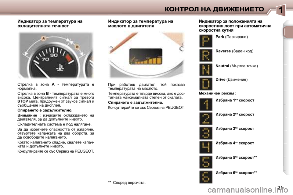 Peugeot 307 2007  Ръководство за експлоатация (in Bulgarian) �2�1
BÖ^bdwlhj� aw� l_fi_jwlmjw� Öw� hoew^bl_eÖwlw� l_qÖhklBÖ^bdwlhj� aw� l_fi_jwlmjw� Öw� fwkehlh� y� ^yb]wl_