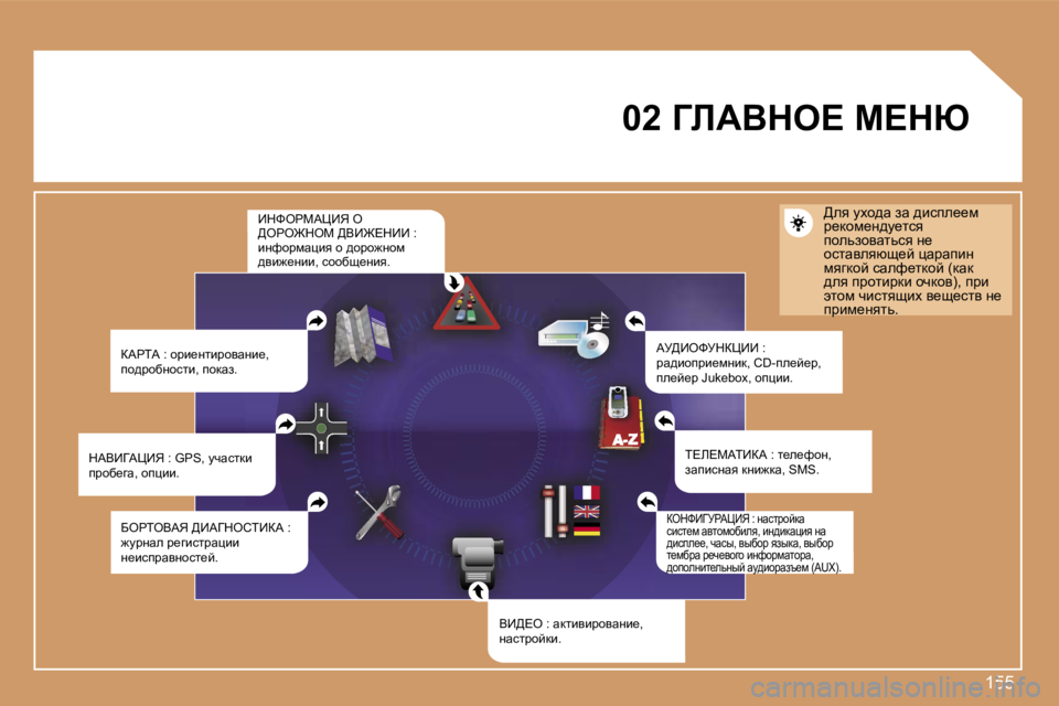Peugeot 307 2007  Инструкция по эксплуатации (in Russian) �1�5�5
�0�2� ZbWYde?� c?du
aWgiW� �:� hjb_ÖlbjhywÖb_�,� ih^jhxÖhklb�,� ihdwa�.
Wj>_ekjdam__� �:� jw^bhijb_fÖbd�,� �C�D�-ie