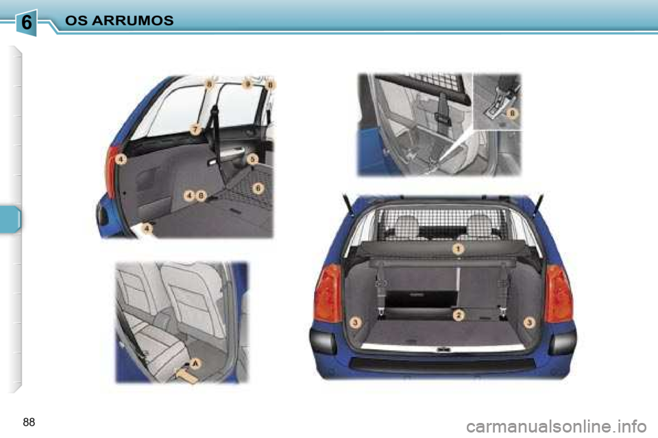 Peugeot 307 2006  Manual do proprietário (in Portuguese) �6
�8�8
�O�S� �A�R�R�U�M�O�S   