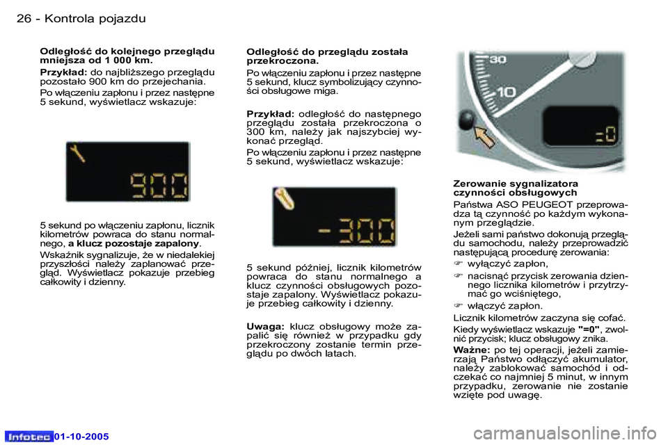 Peugeot 307 2005.5  Instrukcja Obsługi (in Polish) �K�o�n�t�r�o�l�a� �p�o�j�a�z�d�u�2�6 �-
�0�1�-�1�0�-�2�0�0�5
�2�7�K�o�n�t�r�o�l�a� �p�o�j�a�z�d�u�-
�0�1�-�1�0�-�2�0�0�5
�Z�e�r�o�w�a�n�i�e� �s�y�g�n�a�l�i�z�a�t�o�r�a�  
�c�z�y�n�n�o�c�i� �o�b�s�ł