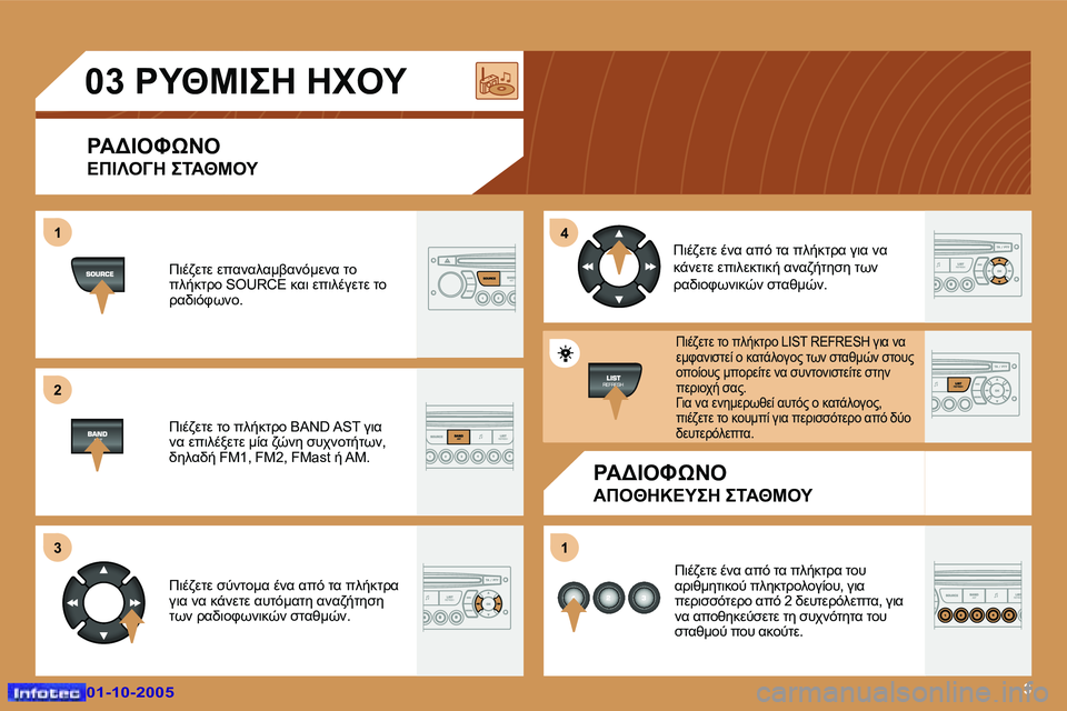Peugeot 307 2005.5  Εγχειρίδιο χρήσης (in Greek) �1 
�2 
�3�4 
�1
�3�0�1�-�1�0�-�2�0�0�5�0�1�-�1�0�-�2�0�0�5
�0�3� 
I