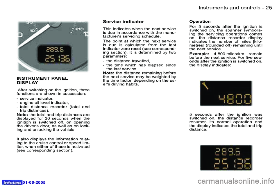 Peugeot 307 2005 Owners Guide �I�n�s�t�r�u�m�e�n�t�s� �a�n�d� �c�o�n�t�r�o�l�s�2�4 �-
�0�1�-�0�6�-�2�0�0�5
�2�5�I�n�s�t�r�u�m�e�n�t�s� �a�n�d� �c�o�n�t�r�o�l�s�-
�0�1�-�0�6�-�2�0�0�5
�I�N�S�T�R�U�M�E�N�T� �P�A�N�E�L�  
�D�I�S�P�L�