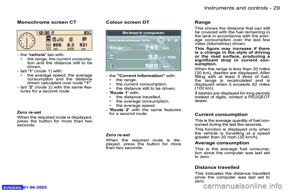 Peugeot 307 2005 Owners Guide �I�n�s�t�r�u�m�e�n�t�s� �a�n�d� �c�o�n�t�r�o�l�s�2�8 �-
�0�1�-�0�6�-�2�0�0�5
�2�9�I�n�s�t�r�u�m�e�n�t�s� �a�n�d� �c�o�n�t�r�o�l�s�-
�0�1�-�0�6�-�2�0�0�5
�C�o�l�o�u�r� �s�c�r�e�e�n� �D�T
�-�  �t�h�e� �