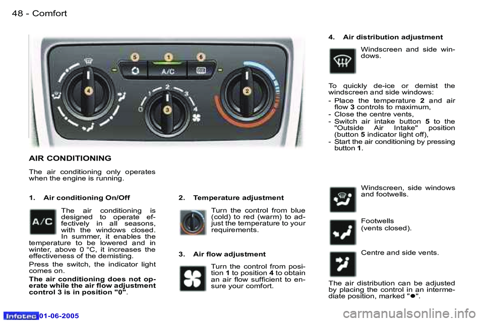 Peugeot 307 2005 Service Manual �C�o�m�f�o�r�t�4�8 �-
�0�1�-�0�6�-�2�0�0�5
�4�9�C�o�m�f�o�r�t�-
�0�1�-�0�6�-�2�0�0�5
�A�I�R� �C�O�N�D�I�T�I�O�N�I�N�G
�2�.�  �T�e�m�p�e�r�a�t�u�r�e� �a�d�j�u�s�t�m�e�n�t
�1�.�  �A�i�r� �c�o�n�d�i�t�i�