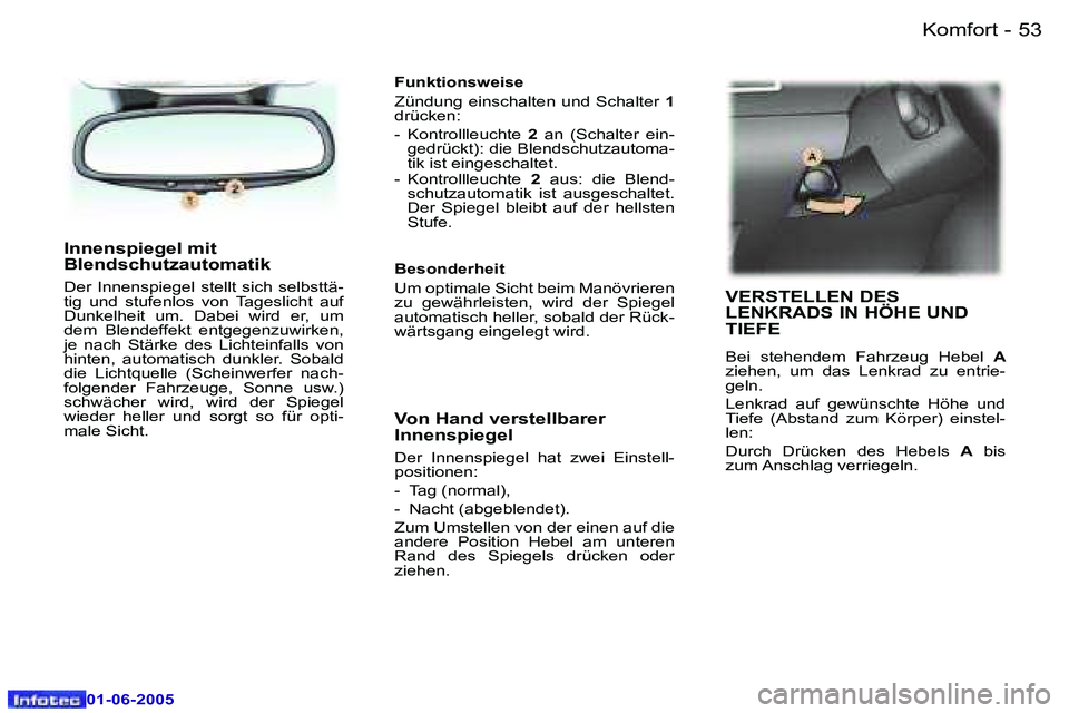Peugeot 307 2005  Betriebsanleitung (in German) �5�2 �-
�0�1�-�0�6�-�2�0�0�5
�5�3
�-
�0�1�-�0�6�-�2�0�0�5
�I�n�n�e�n�s�p�i�e�g�e�l� �m�i�t�  
�B�l�e�n�d�s�c�h�u�t�z�a�u�t�o�m�a�t�i�k� 
�D�e�r�  �I�n�n�e�n�s�p�i�e�g�e�l�  �s�t�e�l�l�t�  �s�i�c�h�  �
