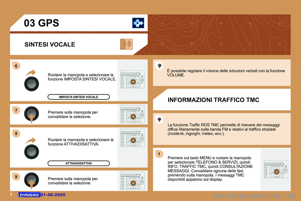 Peugeot 307 2005  Manuale del proprietario (in Italian) �7�0�1�-�0�6�-�2�0�0�5�0�1�-�0�6�-�2�0�0�5
�P�r�e�m�e�r�e� �s�u�l�l�a� �m�a�n�o�p�o�l�a� �p�e�r�  
�c�o�n�v�a�l�i�d�a�r�e� �l�a� �s�e�l�e�z�i�o�n�e�.
�R�u�o�t�a�r�e� �l�a� �m�a�n�o�p�o�l�a� �e� �s�e�l
