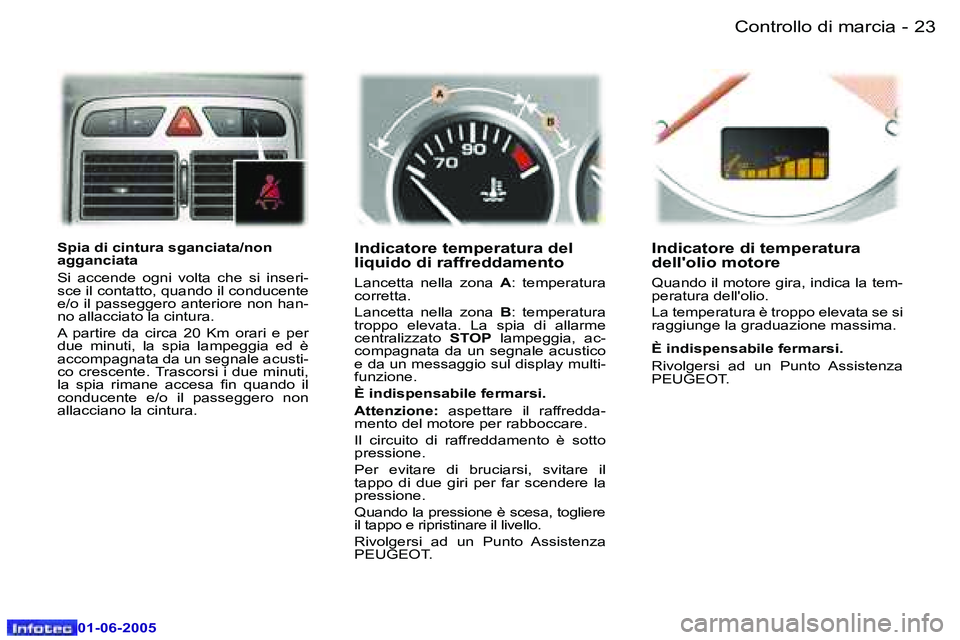 Peugeot 307 2005  Manuale del proprietario (in Italian) �2�2 �-
�0�1�-�0�6�-�2�0�0�5
�2�3
�-
�0�1�-�0�6�-�2�0�0�5
�S�p�i�a� �d�i� �c�i�n�t�u�r�a� �s�g�a�n�c�i�a�t�a�/�n�o�n�  
�a�g�g�a�n�c�i�a�t�a�  
�S�i�  �a�c�c�e�n�d�e�  �o�g�n�i�  �v�o�l�t�a�  �c�h�e� 