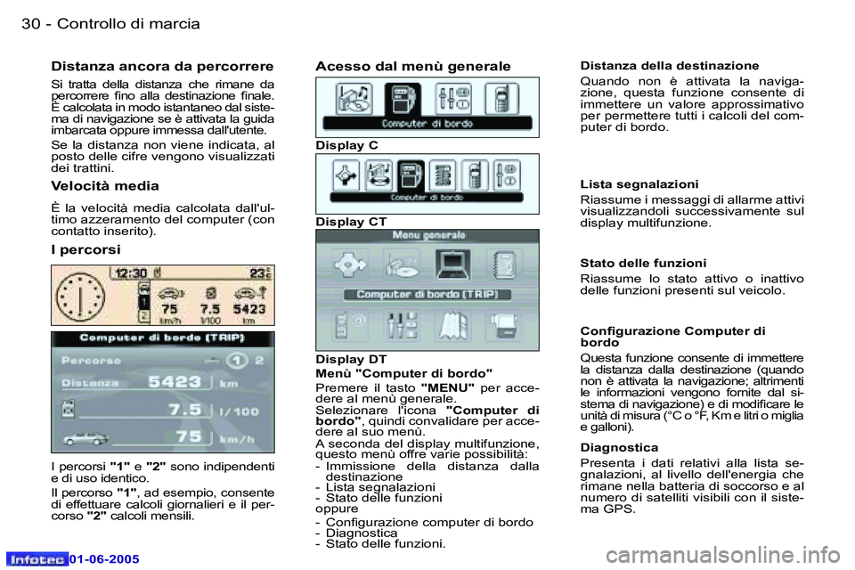 Peugeot 307 2005  Manuale del proprietario (in Italian) �3�0 �-
�0�1�-�0�6�-�2�0�0�5
�I� �p�e�r�c�o�r�s�i� �"�1�"� �e� �"�2�" � �s�o�n�o� �i�n�d�i�p�e�n�d�e�n�t�i� 
�e� �d�i� �u�s�o� �i�d�e�n�t�i�c�o�. 
�I�l� �p�e�r�c�o�r�s�o�  �"�1�