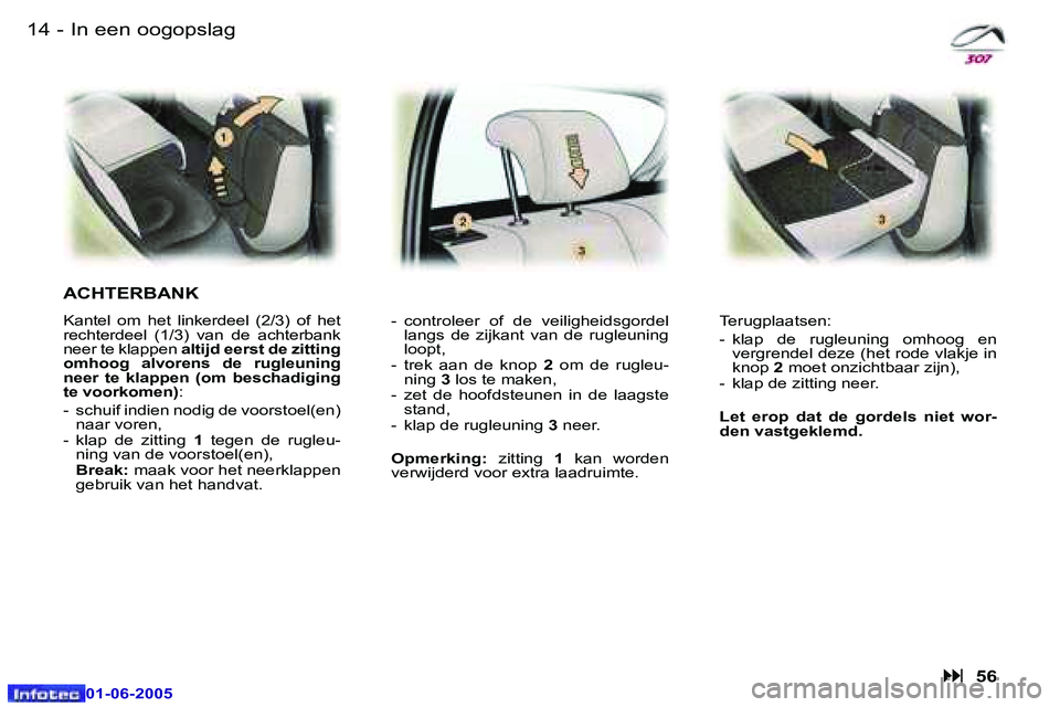 Peugeot 307 2005  Handleiding (in Dutch) �1�4 �-
�0�1�-�0�6�-�2�0�0�5
�1�5
�-
�0�1�-�0�6�-�2�0�0�5
�I�n� �e�e�n� �o�o�g�o�p�s�l�a�g
�A�C�H�T�E�R�B�A�N�K
�K�a�n�t�e�l�  �o�m�  �h�e�t�  �l�i�n�k�e�r�d�e�e�l�  �(�2�/�3�)�  �o�f�  �h�e�t�  
�r�e