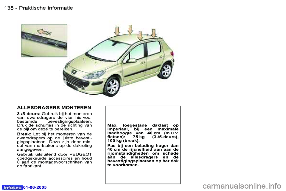 Peugeot 307 2005  Handleiding (in Dutch) �1�3�8 �-
�0�1�-�0�6�-�2�0�0�5
�1�3�9
�-
�0�1�-�0�6�-�2�0�0�5
�A�L�L�E�S�D�R�A�G�E�R�S� �M�O�N�T�E�R�E�N
�3�-�/�5�-�d�e�u�r�s�:� 
�G�e�b�r�u�i�k� �b�i�j� �h�e�t� �m�o�n�t�e�r�e�n� 
�v�a�n�  �d�w�a�r�s