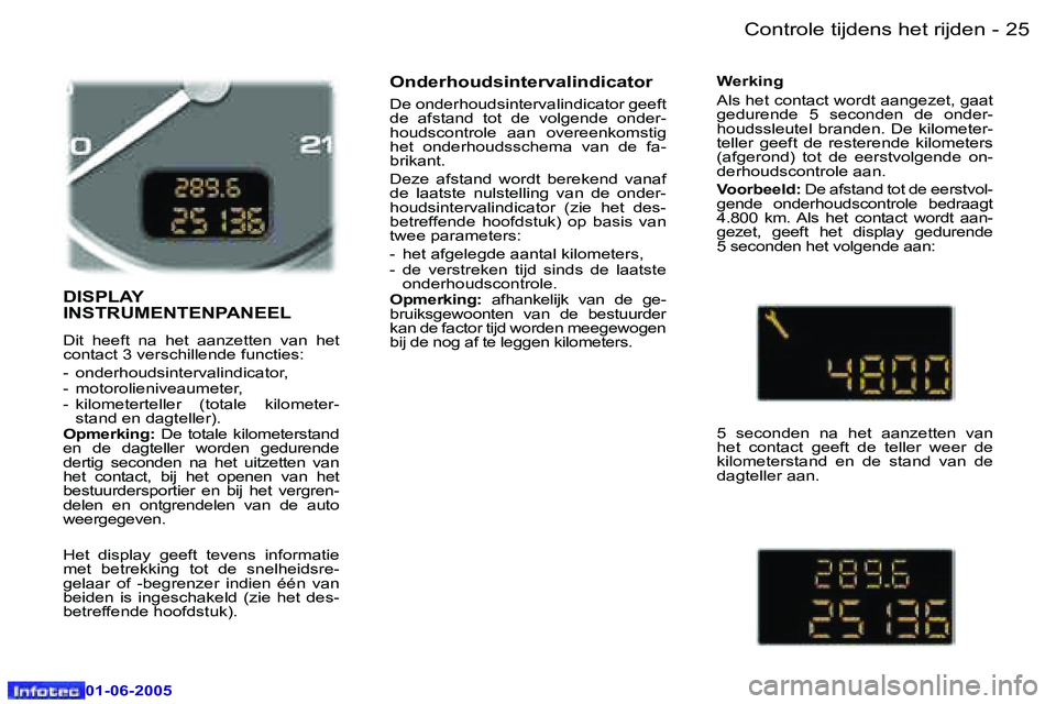 Peugeot 307 2005  Handleiding (in Dutch) �2�4 �-
�0�1�-�0�6�-�2�0�0�5
�2�5
�-
�0�1�-�0�6�-�2�0�0�5
�D�I�S�P�L�A�Y�  
�I�N�S�T�R�U�M�E�N�T�E�N�P�A�N�E�E�L
�D�i�t�  �h�e�e�f�t�  �n�a�  �h�e�t�  �a�a�n�z�e�t�t�e�n�  �v�a�n�  �h�e�t�  
�c�o�n�t�