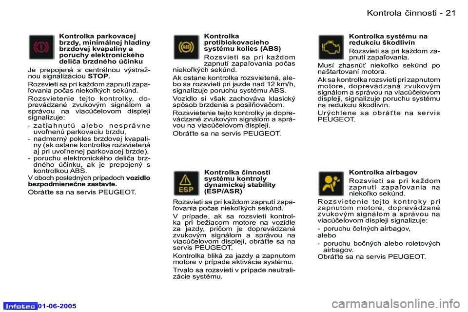 Peugeot 307 2005  Užívateľská príručka (in Slovak) �2�0 �-
�0�1�-�0�6�-�2�0�0�5
�2�1
�-
�0�1�-�0�6�-�2�0�0�5
�K�o�n�t�r�o�l�k�a� �č�i�n�n�o�s�t�i�  
�s�y�s�t�é�m�u� �k�o�n�t�r�o�l�y� 
�d�y�n�a�m�i�c�k�e�j� �s�t�a�b�i�l�i�t�y� 
�(�E�S�P�/�A�S�R�)
�R�