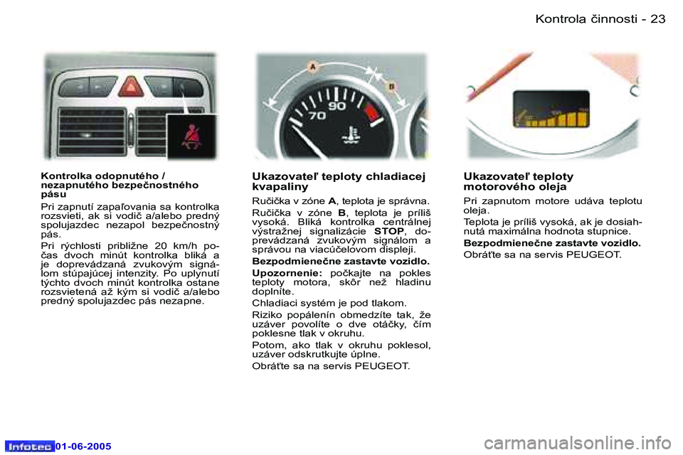 Peugeot 307 2005  Užívateľská príručka (in Slovak) �2�2 �-
�0�1�-�0�6�-�2�0�0�5
�2�3
�-
�0�1�-�0�6�-�2�0�0�5
�K�o�n�t�r�o�l�k�a� �o�d�o�p�n�u�t�é�h�o� �/�  
�n�e�z�a�p�n�u�t�é�h�o� �b�e�z�p�e�č�n�o�s�t�n�é�h�o� 
�p�á�s�u 
�P�r�i� �z�a�p�n�u�t�í�