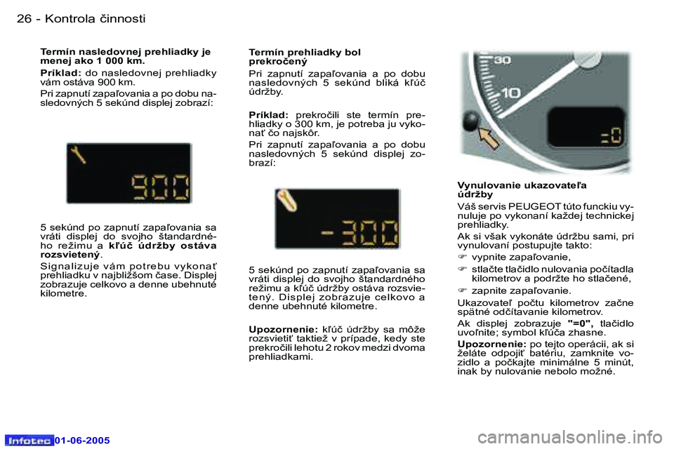 Peugeot 307 2005  Užívateľská príručka (in Slovak) �2�6 �-
�0�1�-�0�6�-�2�0�0�5
�2�7
�-
�0�1�-�0�6�-�2�0�0�5
�V�y�n�u�l�o�v�a�n�i�e� �u�k�a�z�o�v�a�t�e-�a�  
�ú�d�r�ž�b�y 
�V�á�š� �s�e�r�v�i�s� �P�E�U�G�E�O�T� �t�ú�t�o� �f�u�n�c�k�i�u� �v�y�- 
�