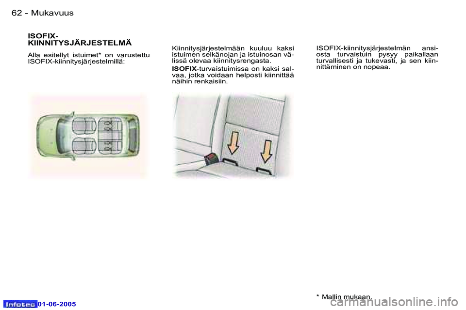 Peugeot 307 2005  Omistajan käsikirja (in Finnish) �M�u�k�a�v�u�u�s�6�2 �-
�0�1�-�0�6�-�2�0�0�5
�6�3�M�u�k�a�v�u�u�s�-
�0�1�-�0�6�-�2�0�0�5
�K�i�i�n�n�i�t�y�s�j�ä�r�j�e�s�t�e�l�m�ä�ä�n�  �k�u�u�l�u�u�  �k�a�k�s�i�  
�i�s�t�u�i�m�e�n� �s�e�l�k�ä�n�