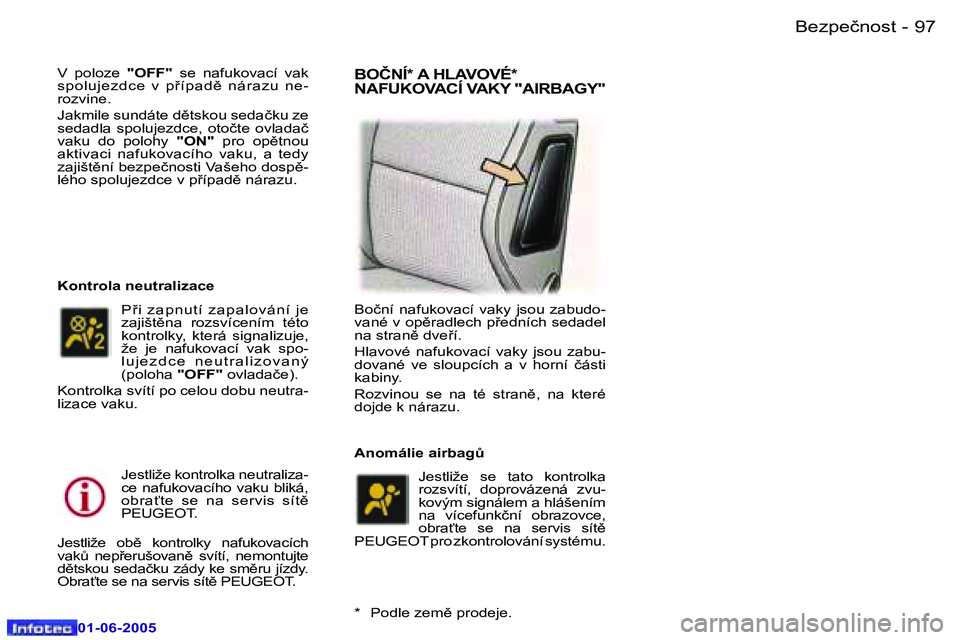 Peugeot 307 2005  Návod k obsluze (in Czech) �9�6 �-
�0�1�-�0�6�-�2�0�0�5
�9�7
�-
�0�1�-�0�6�-�2�0�0�5
�V�  �p�o�l�o�z�e� 
�"�O�F�F�"�  �s�e�  �n�a�f�u�k�o�v�a�c�í�  �v�a�k� 
�s�p�o�l�u�j�e�z�d�c�e�  �v�  �p9�í�p�a�d)�  �n�á�r�a�z�u