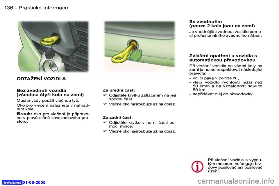 Peugeot 307 2005  Návod k obsluze (in Czech) �1�3�6 �-
�0�1�-�0�6�-�2�0�0�5
�1�3�7
�-
�0�1�-�0�6�-�2�0�0�5
�B�e�z� �z�v�e�d�n�u�t�í� �v�o�z�i�d�l�a�  
�(�v�š�e�c�h�n�a� �č�t�y9�i� �k�o�l�a� �n�a� �z�e�m�i�)
�M�u�s�í�t�e� �v�ž�d�y� �p�o�u�