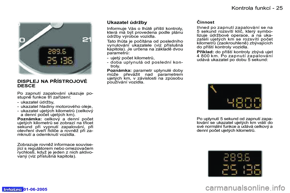 Peugeot 307 2005  Návod k obsluze (in Czech) �2�4 �-
�0�1�-�0�6�-�2�0�0�5
�2�5
�-
�0�1�-�0�6�-�2�0�0�5
�D�I�S�P�L�E�J� �N�A� �P8�Í�S�T�R�O�J�O�V�É�  
�D�E�S�C�E
�P�o�  �z�a�p�n�u�t�í�  �z�a�p�a�l�o�v�á�n�í�  �u�k�a�z�u�j�e�  �p�o�- 
�s�t�u