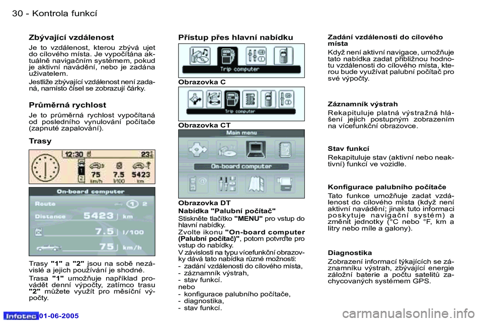 Peugeot 307 2005  Návod k obsluze (in Czech) �3�0 �-
�0�1�-�0�6�-�2�0�0�5
�T�r�a�s�y� �"�1�"�  �a� �"�2�" �  �j�s�o�u�  �n�a�  �s�o�b)�  �n�e�z�á�-
�v�i�s�l�é� �a� �j�e�j�i�c�h� �p�o�u�ž�í�v�á�n�í� �j�e� �s�h�o�d�n�é�. 
�