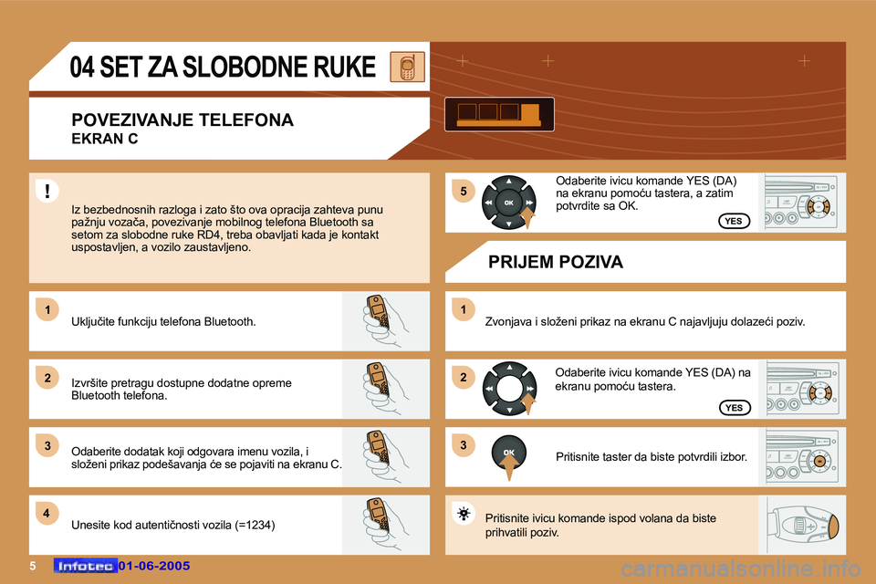Peugeot 307 2005  Упутство за употребу (in Serbian) �5�0�1�-�0�6�-�2�0�0�5�0�1�-�0�6�-�2�0�0�5
�0�4� �S�E�T� �Z�A� �S�L�O�B�O�D�N�E� �R�U�K�E
�P�O�V�E�Z�I�V�A�N�J�E� �T�E�L�E�F�O�N�A�  
�E�K�R�A�N� �C
�I�z� �b�e�z�b�e�d�n�o�s�n�i�h� �r�a�z�l�o�g�a� �i�