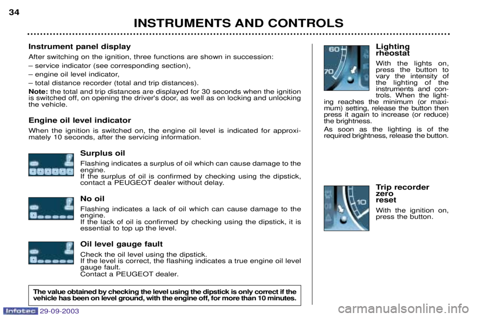 Peugeot 307 2003.5  Owners Manual 
Instrument panel display 
*,&--.-*&-,&& 
H1&&&&	.
H1&.
H
