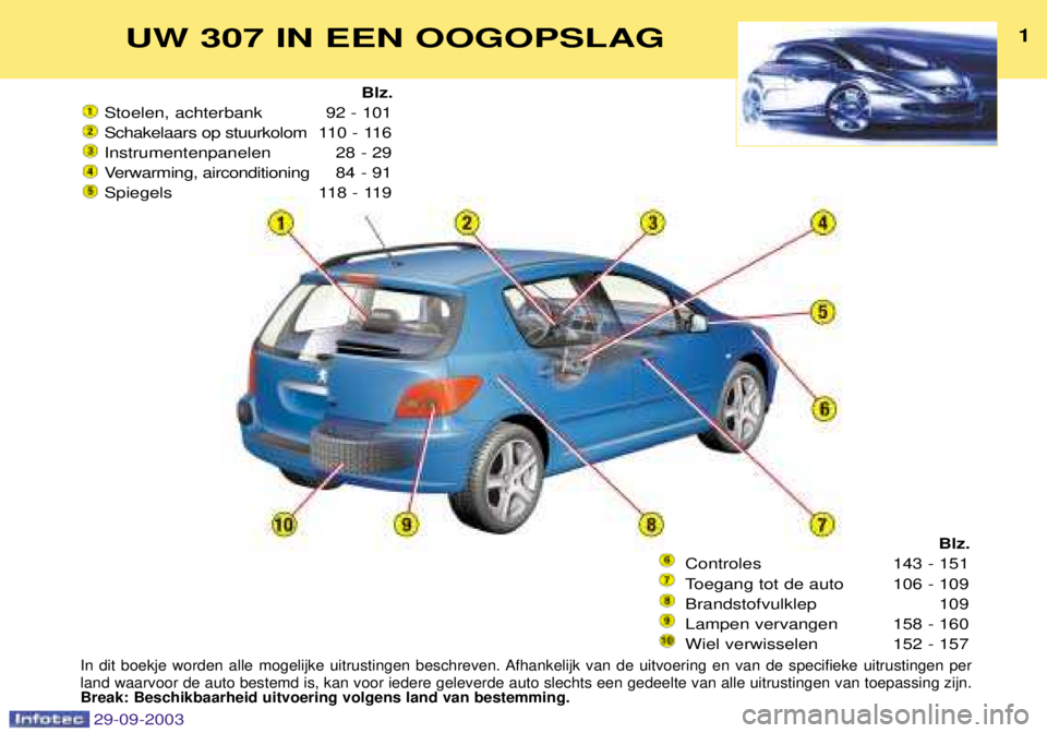 Peugeot 307 2003.5  Handleiding (in Dutch) 