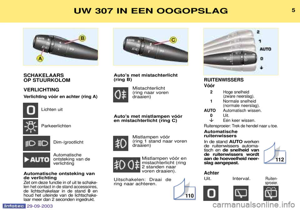 Peugeot 307 2003.5  Handleiding (in Dutch) 8.	

	8
 3:: <	


 
3.


7,
 @	


  
3	


7,
.
 -	
,
 ;,
�4?


,
6
	

A$
 

 
	
,
 !#&!