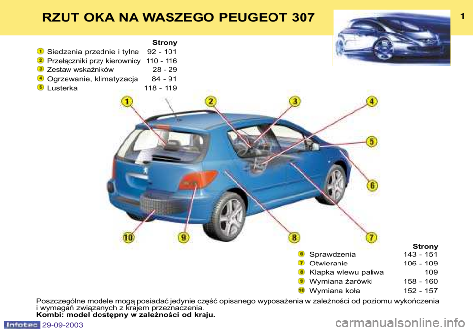 Peugeot 307 2003.5  Instrukcja Obsługi (in Polish) 