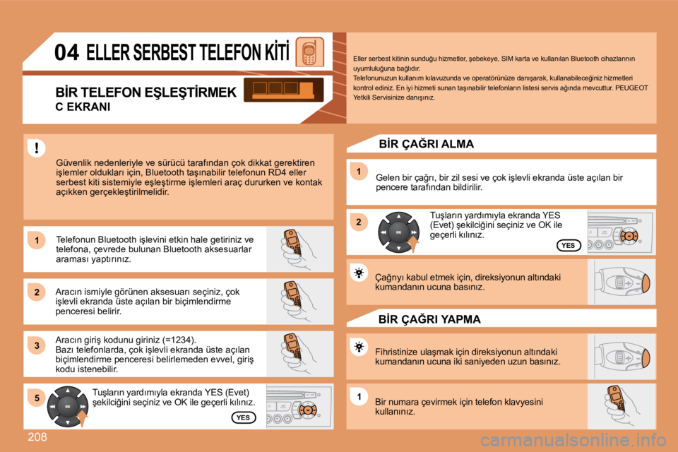 Peugeot 308 2007.5  Kullanım Kılavuzu (in Turkish) 208
11
22
33
11
22
5511
04�E�L�L�E�R� �S�E�R�B�E�S�T� �T�E�L�E�F�O�N� �K�İ�T�İ� 
�B�İ�R� �T�E�L�E�F�O�N� �E�Ş�L�E�Ş�T�İ�R�M�E�K
�C� �E�K�R�A�N�I
�G�ü�v�e�n�l�i�k� �n�e�d�e�n�l�e�r�i�y�l�e� �v�e