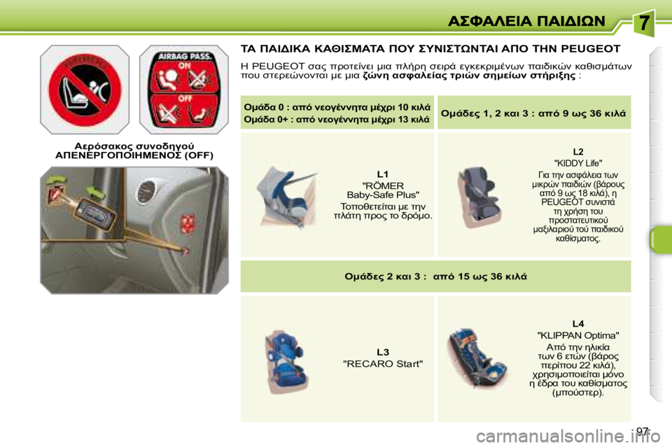 Peugeot 308 2007.5  Εγχειρίδιο χρήσης (in Greek) �9�7
