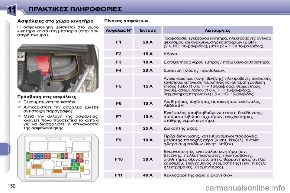 Peugeot 308 2007.5  Εγχειρίδιο χρήσης (in Greek) 11
�1�5�0
