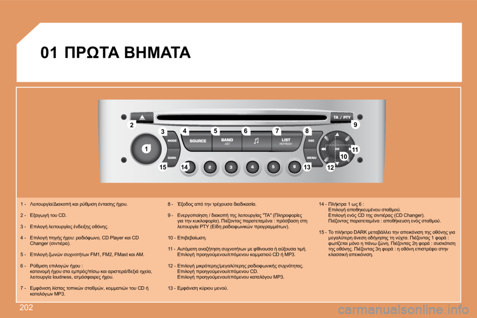 Peugeot 308 2007.5  Εγχειρίδιο χρήσης (in Greek) �2�0�2
11
22
�1�0�1�01111
131314141515
3344556677�8�8�9�9
1212
�0�1*	