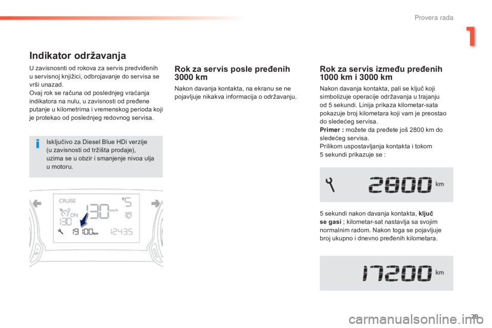 Peugeot 308 2015 Упутство за употребу (in Serbian) 29
308_sr_Chap01_controle-de-marche_ed01-2015
Indikator održavanja
U zavisnosnti od rokova za servis predviđenih
u servisnoj knjižici, odbrojavanje do servisa se
vrši unazad.
Ovaj rok se računa Peugeot 308 2015 Упутство за употребу (in Serbian) 29
308_sr_Chap01_controle-de-marche_ed01-2015
Indikator održavanja
U zavisnosnti od rokova za servis predviđenih
u servisnoj knjižici, odbrojavanje do servisa se
vrši unazad.
Ovaj rok se računa