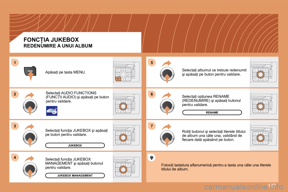 Peugeot 308 2007.5  Manualul de utilizare (in Romanian) �1�8�7
�6 
�7
�5�2 
�3
4
�1
�R�E�N�A�M�E
�J�U�K�E�B�O�X
�J�U�K�E�B�O�X� �M�A�N�A�G�E�M�E�N�T
�F�O�N�C�I�A� �J�U�K�E�B�O�X 
�R�E�D�E�N�U�M�I�R�E� �A� �U�N�U�I� �A�L�B�U�M� 
�A�p �s�a=�i� �p�e� �t�a
