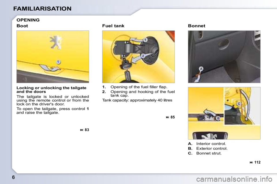 PEUGEOT 1007 2008  Owners Manual FAMILIARISATION  Locking or unlocking the tailgate  
and the doors  
 The  tailgate  is  locked  or  unlocked  
using  the  remote  control  or  from  the 
�l�o�c�k� �o�n� �t�h�e� �d�r�i�v�e�r�'�s