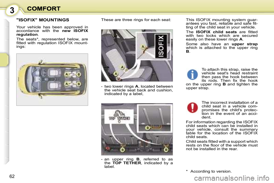 PEUGEOT 1007 2007 Workshop Manual �3
�6�2
�"�I�S�O�F�I�X�"� �M�O�U�N�T�I�N�G�S
�Y�o�u�r�  �v�e�h�i�c�l�e�  �h�a�s�  �b�e�e�n�  �a�p�p�r�o�v�e�d�  �i�n� �a�c�c�o�r�d�a�n�c�e�  �w�i�t�h�  �t�h�e� �n�e�w�  �I�S�O�F�I�X� �r�e�g�u�