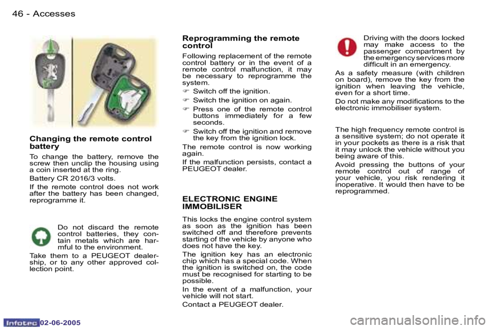 PEUGEOT 107 DAG 2005 Service Manual �A�c�c�e�s�s�e�s�4�6 �-
�0�2�-�0�6�-�2�0�0�5
�4�7�A�c�c�e�s�s�e�s�-
�0�2�-�0�6�-�2�0�0�5
�E�L�E�C�T�R�O�N�I�C� �E�N�G�I�N�E�  
�I�M�M�O�B�I�L�I�S�E�R
�T�h�i�s� �l�o�c�k�s� �t�h�e� �e�n�g�i�n�e� �c�o�n