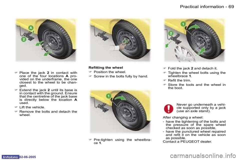 PEUGEOT 107 DAG 2005 Manual PDF �P�r�a�c�t�i�c�a�l� �i�n�f�o�r�m�a�t�i�o�n�6�8 �-
�0�2�-�0�6�-�2�0�0�5
�6�9�P�r�a�c�t�i�c�a�l� �i�n�f�o�r�m�a�t�i�o�n�-
�0�2�-�0�6�-�2�0�0�5
�R�e�i�t�t�i�n�g� �t�h�e� �w�h�e�e�l 
�F�  �P�o�s�i�t�i�o�n