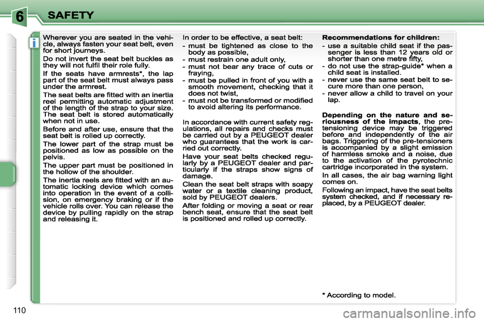 PEUGEOT 207 2007  Owners Manual �i
�1�1�0                                                    