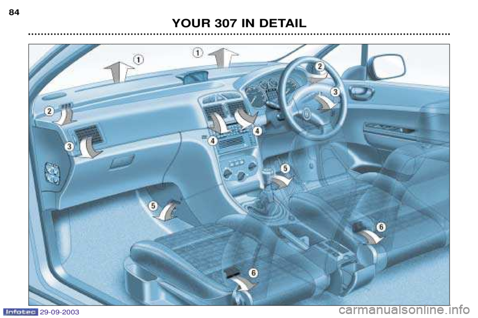 PEUGEOT 307 2003 Manual Online 29-09-2003
YOUR 307 IN DETAIL
84  