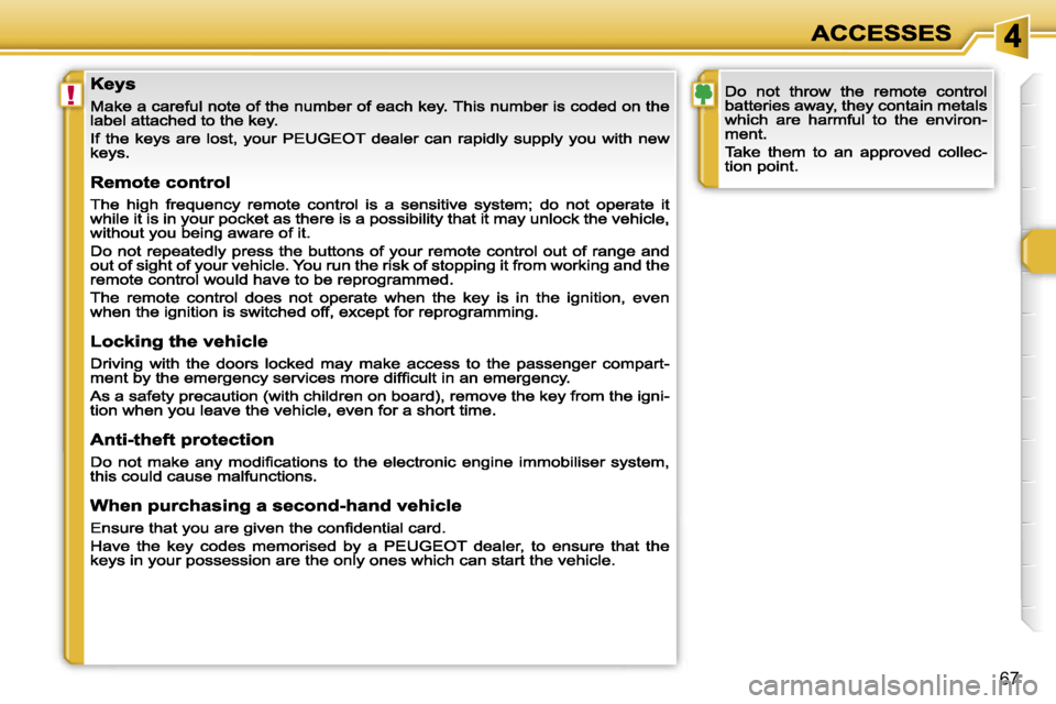 PEUGEOT 308 2007 Manual PDF �!
�6�7                           