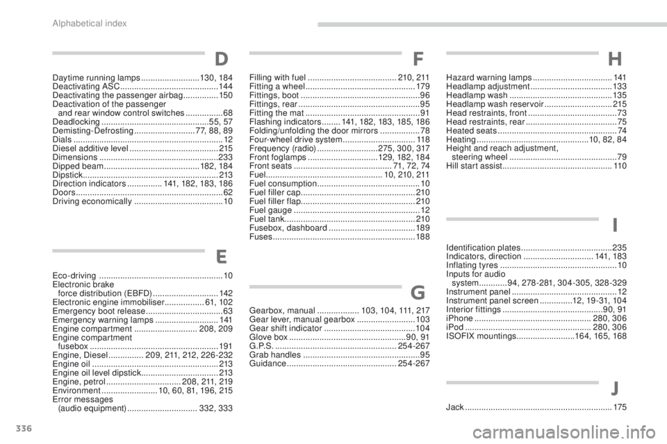 PEUGEOT 4008 2015  Owners Manual 336
4008_en_Chap11_index-alpha_ed01-2014
eco-driving   ..................................................... 10ele
ctronic brake  
force distribution (
eB

FD)
 
 ............................142
el

e