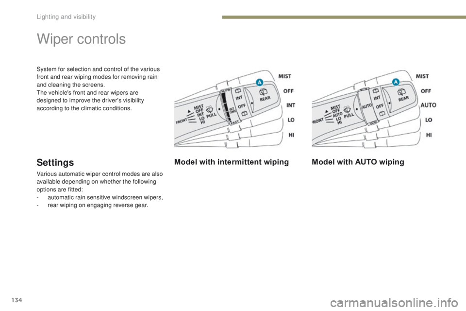 PEUGEOT 4008 2017 Owners Manual 134
4008_en_Chap05_Eclairage-et-visibilite_ed01-2016
System for selection and control of the various
front and rear wiping modes for removing rain
and cleaning the screens.
th
e vehicle's front PEUGEOT 4008 2017 Owners Manual 134
4008_en_Chap05_Eclairage-et-visibilite_ed01-2016
System for selection and control of the various
front and rear wiping modes for removing rain
and cleaning the screens.
th
e vehicle's front