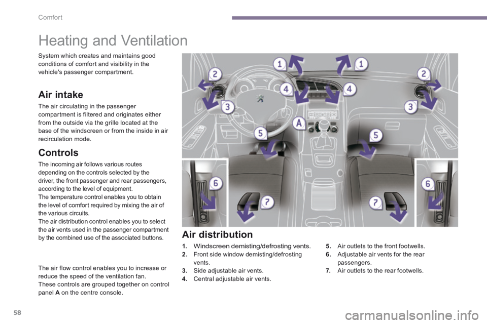 PEUGEOT 5008 2014 Workshop Manual Comfort
58
Heating and Ventilation
Controls
The incoming air follows various routes depending on the controls selected by the driver, the front passenger and rear passengers, according t PEUGEOT 5008 2014 Workshop Manual Comfort
58
Heating and Ventilation
Controls
The incoming air follows various routes depending on the controls selected by the driver, the front passenger and rear passengers, according t