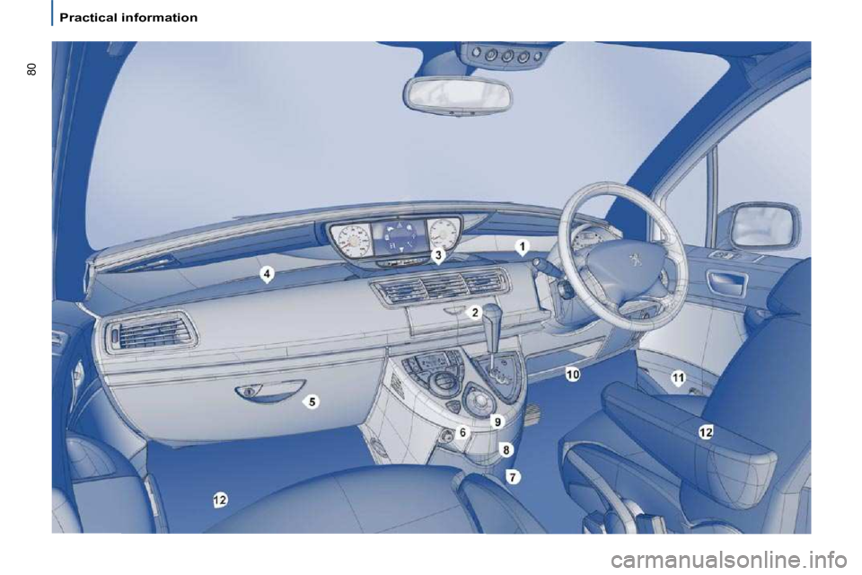 PEUGEOT 807 2009 Manual PDF �8�0
   Practical information     