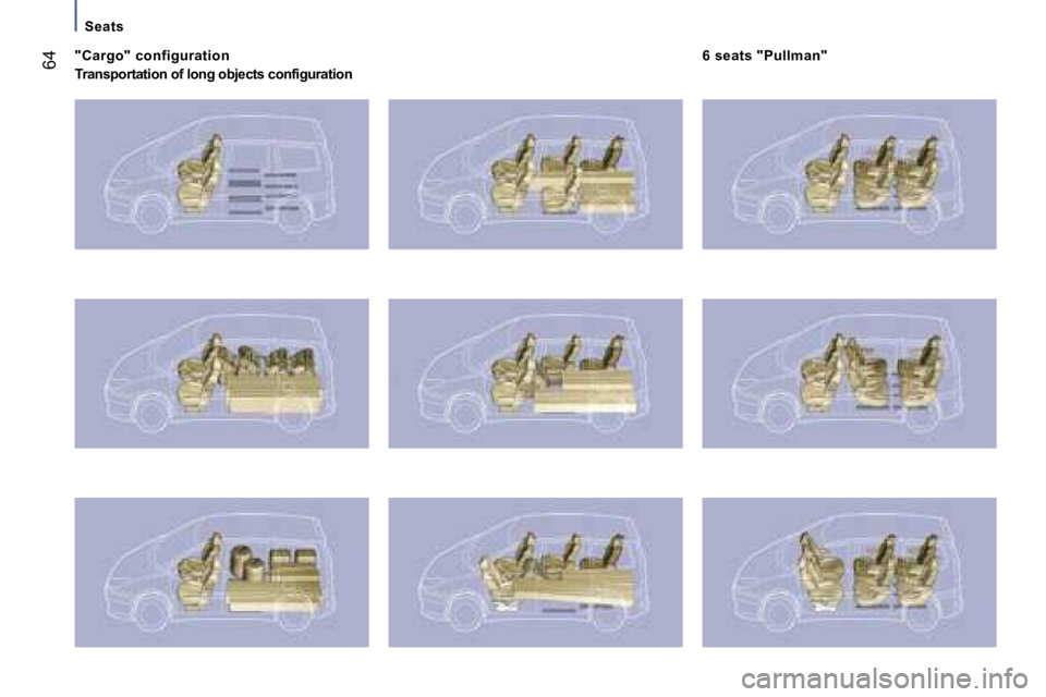 PEUGEOT 807 2006 Repair Manual �"�C�a�r�g�o�"� �c�o�n�f�i�g�u�r�a�t�i�o�n 
�T�r�a�n�s�p�o�r�t�a�t�i�o�n� �o�f� �l�o�n�g� �o�b�j�e�c�t�s� �c�o�n�f�i�g�u�r�a�t�i�o�n�S�e�a�t�s�6�4�6� �s�e�a�t�s� �"�P�u�l�l�m�a�n�"    