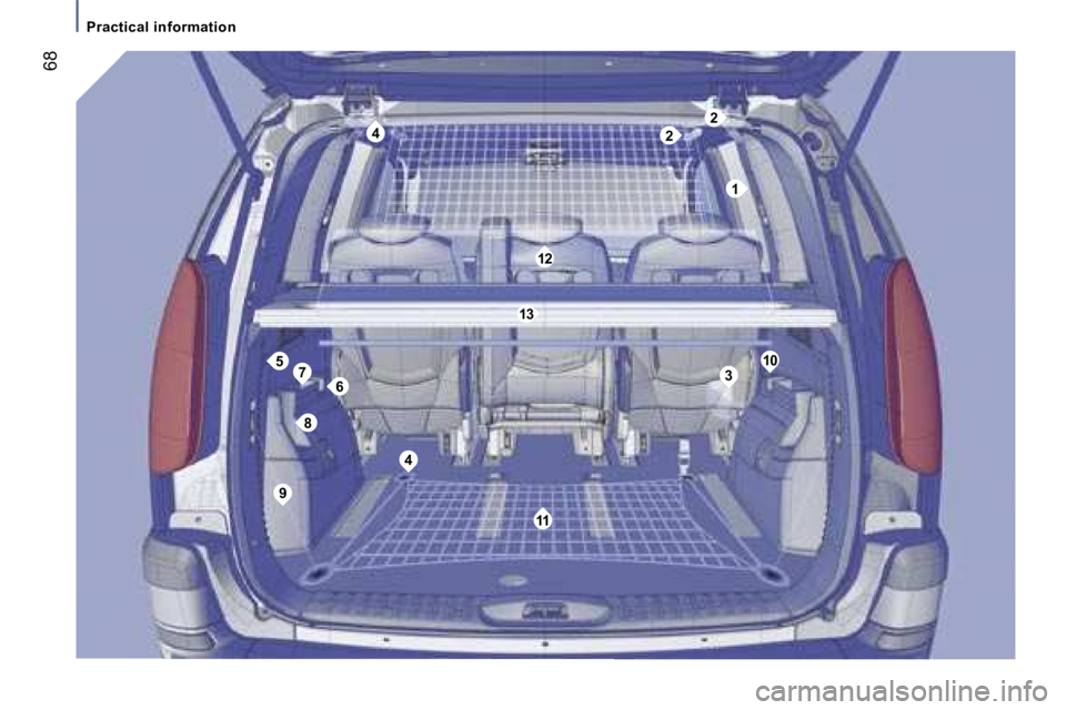 PEUGEOT 807 2006 Repair Manual �2�4�2
�1
�3
�4
�5
�6�7
�8
�9
�1�1
�1�2
�1�0
�1�3
�P�r�a�c�t�i�c�a�l� �i�n�f�o�r�m�a�t�i�o�n
�6�8  