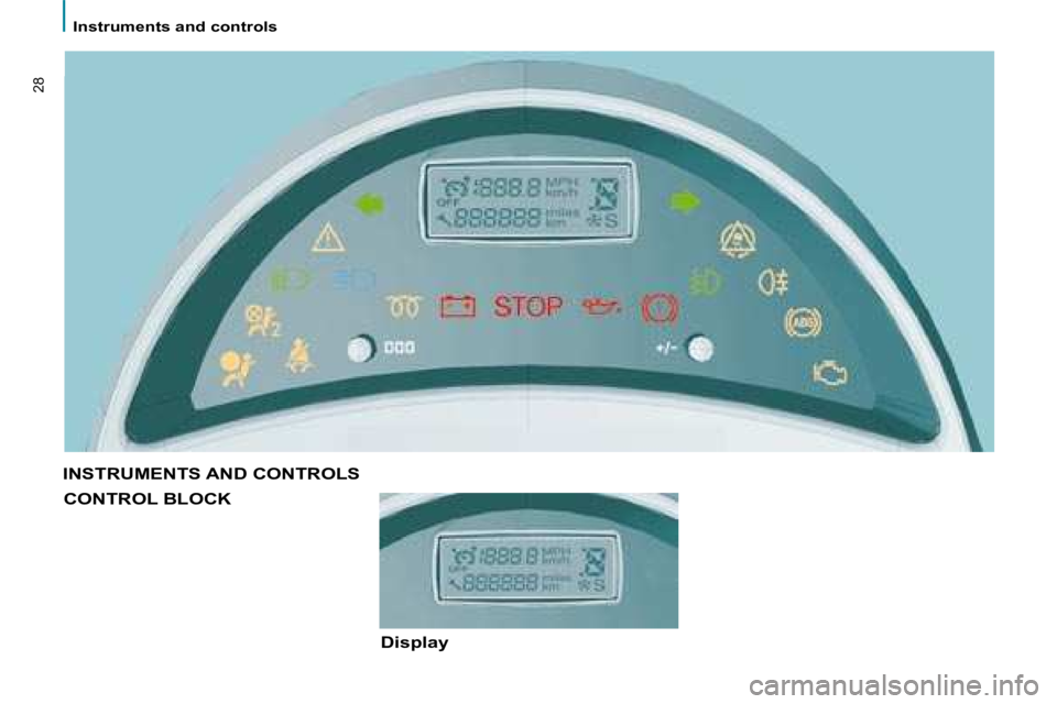 PEUGEOT 807 2008 Owners Manual Instruments and controls
28
INSTRUMENTS AND CONTROLSCONTROL BLOCK
Display   