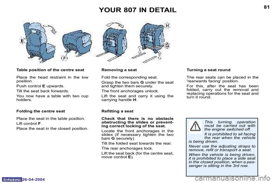 PEUGEOT 807 2004 Manual PDF �8�0
�2�6�-�0�4�-�2�0�0�4
�8�1
�2�6�-�0�4�-�2�0�0�4
�T�a�b�l�e� �p�o�s�i�t�i�o�n� �o�f� �t�h�e� �c�e�n�t�r�e� �s�e�a�t 
�P�l�a�c�e�  �t�h�e�  �h�e�a�d�  �r�e�s�t�r�a�i�n�t�  �i�n�  �t�h�e�  �l�o�w�  
